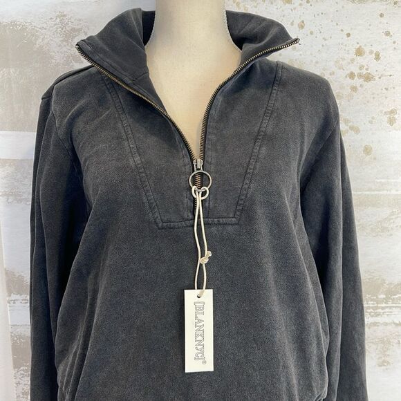 BLANK NYC long sleeve 1/2 zip women’s top sweatshirt gray (nwt) - Picture 4 of 9